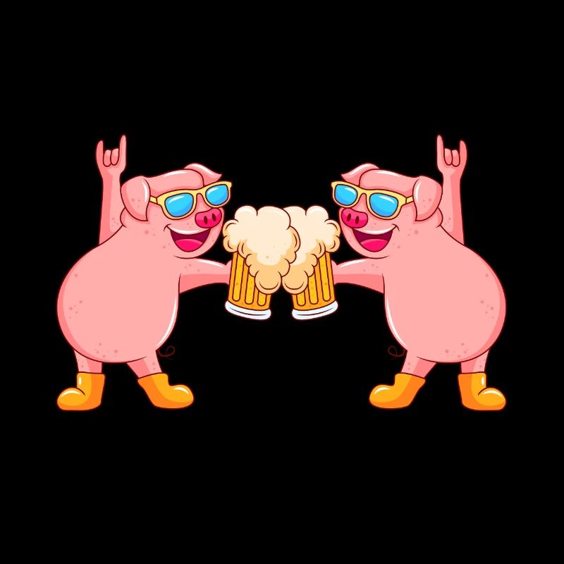 schwein bier drinking team