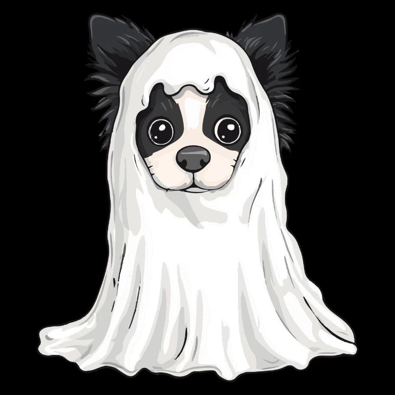 Border Collie Hund Halloween Comic Geist