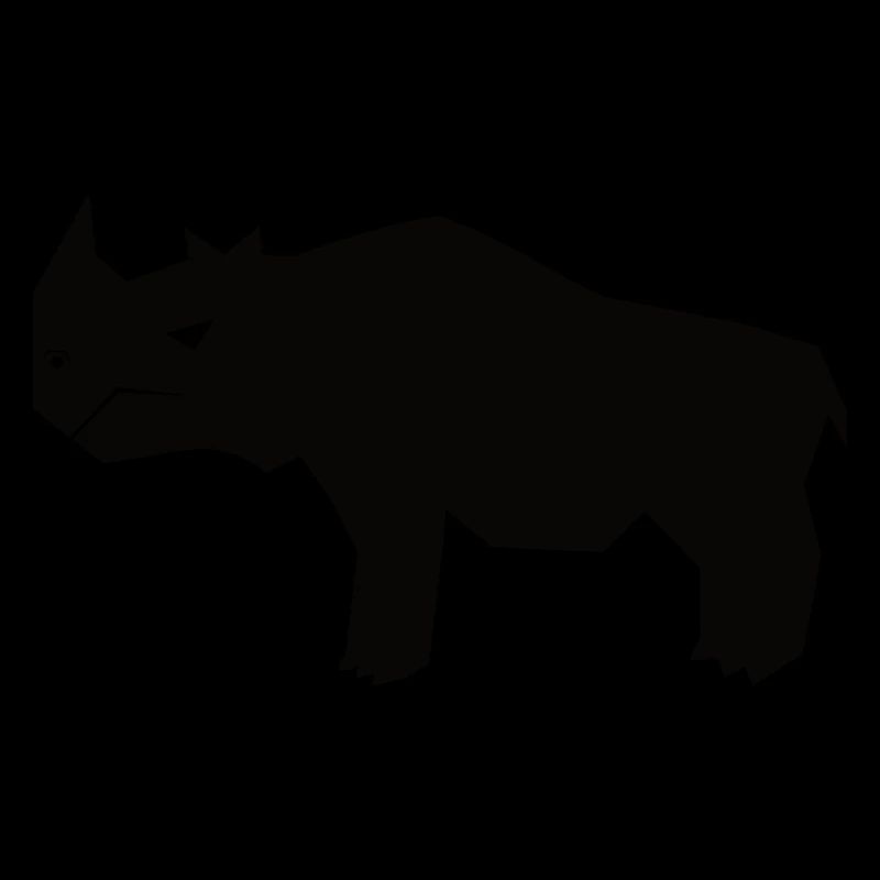 Angular Black Rhinoceros Silhouettes Design