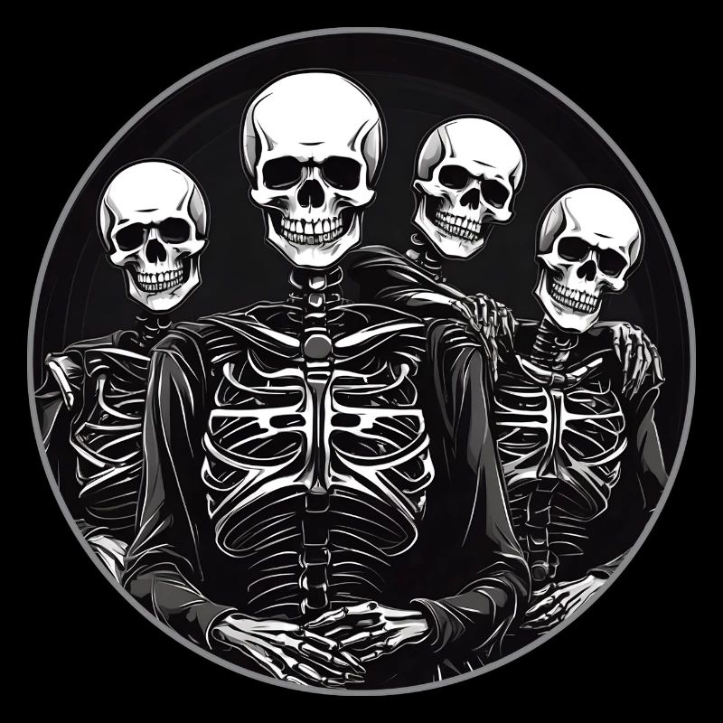 Vier Skelette in Kreisfläche
