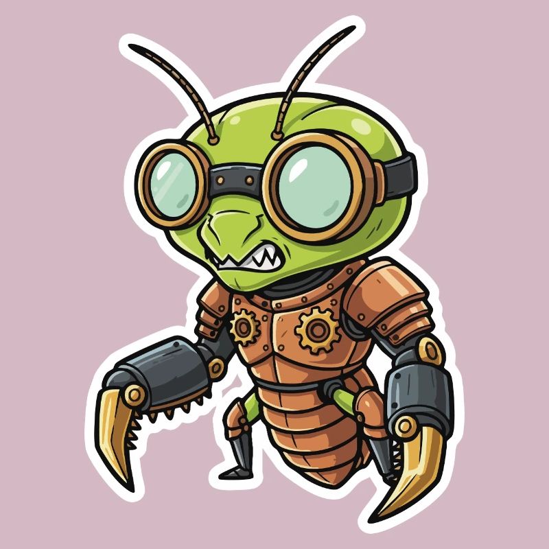 Praying Mantis Steampunk Copper Armor