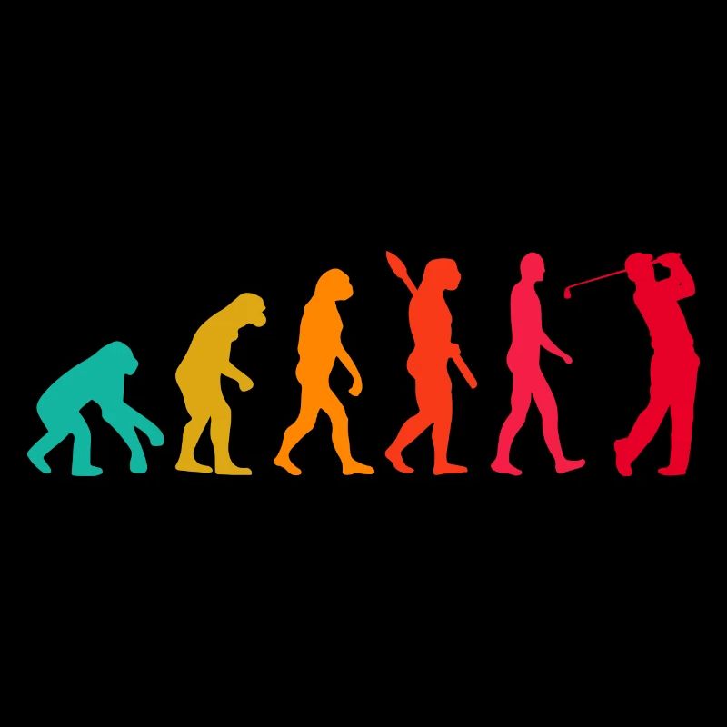 Evolution Graphic Golfer Golf Player Golfing Golf