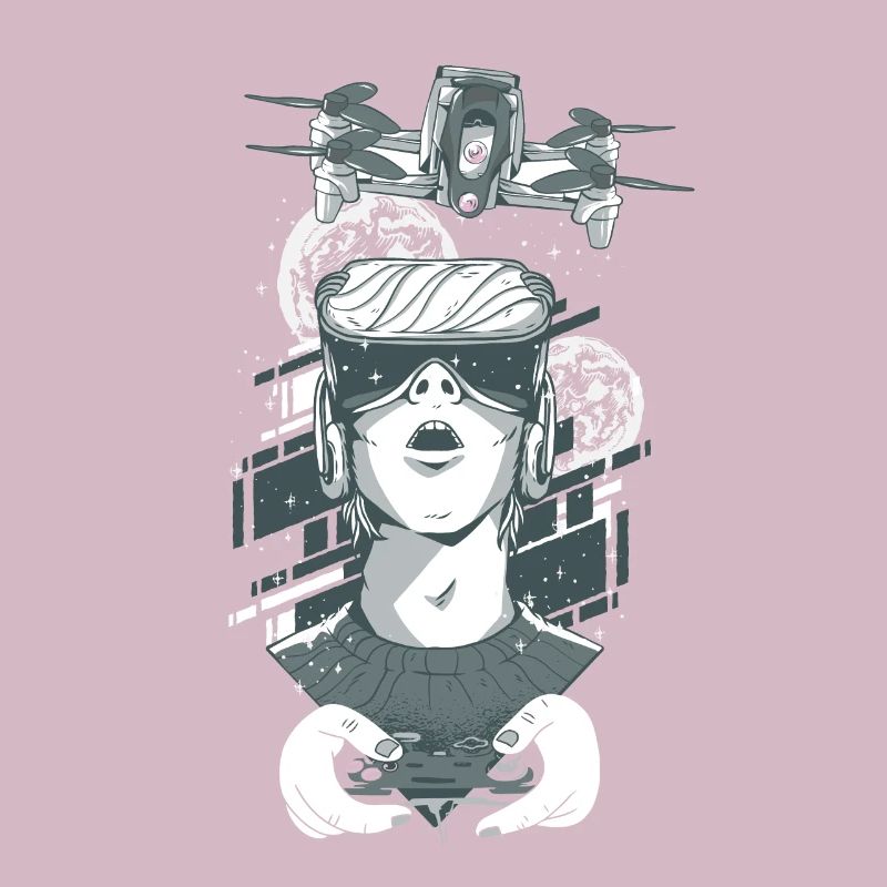 Drone operator, drone pilot with camera drone