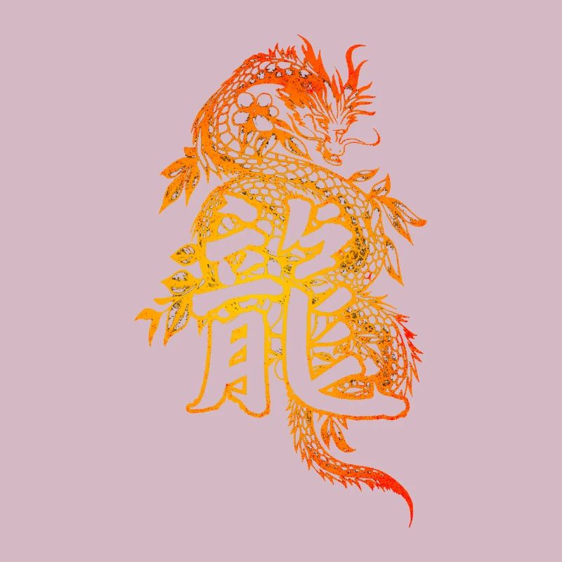 Drache mit chinesischen Schriftzeichen