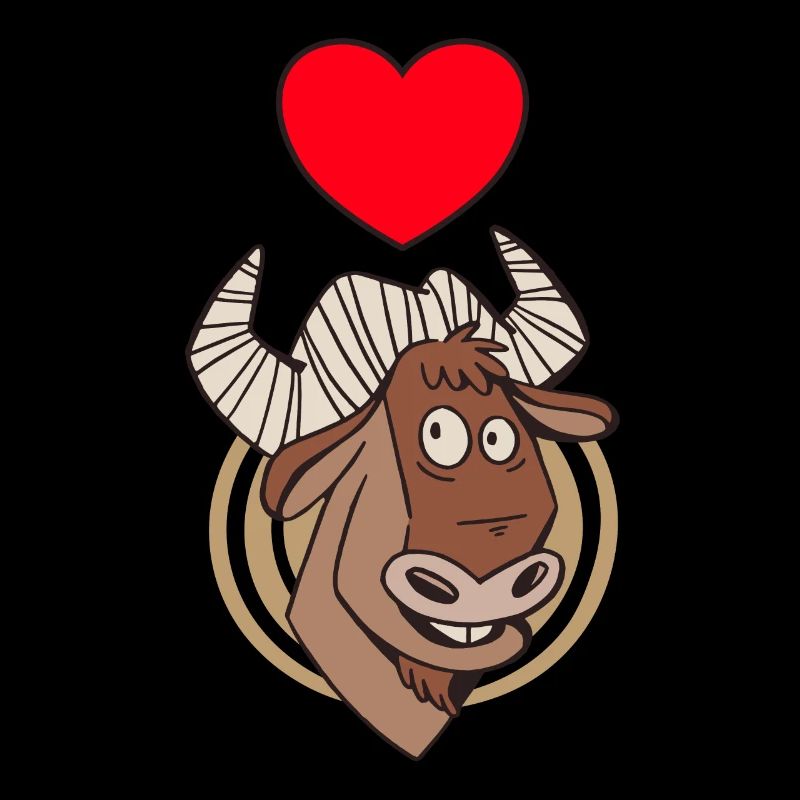 Gnu Antilope Afrika Tier mit Herz