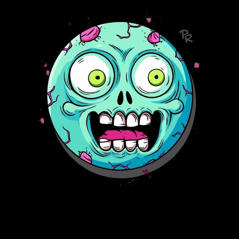 Augen weit offen: Schock, ein Zombie