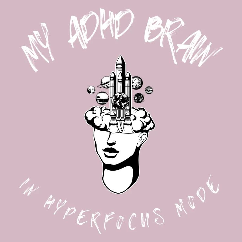 ADHS-Gehirn im Hyperfokus-Modus lustiger Tech-Nerd