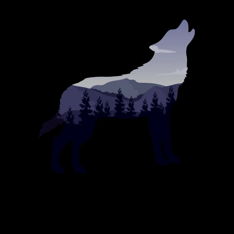 Wolf mountains forest mystic pack wolves nature gift