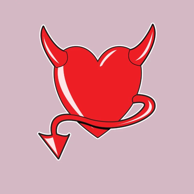 Red Heart - Devil Heart - Devil's Heart - Gift