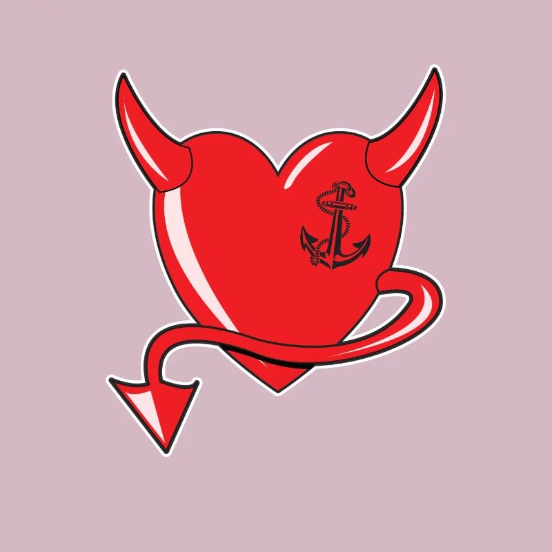 Rotes Herz - Devil Heart - Teufelsherz - Geschenk