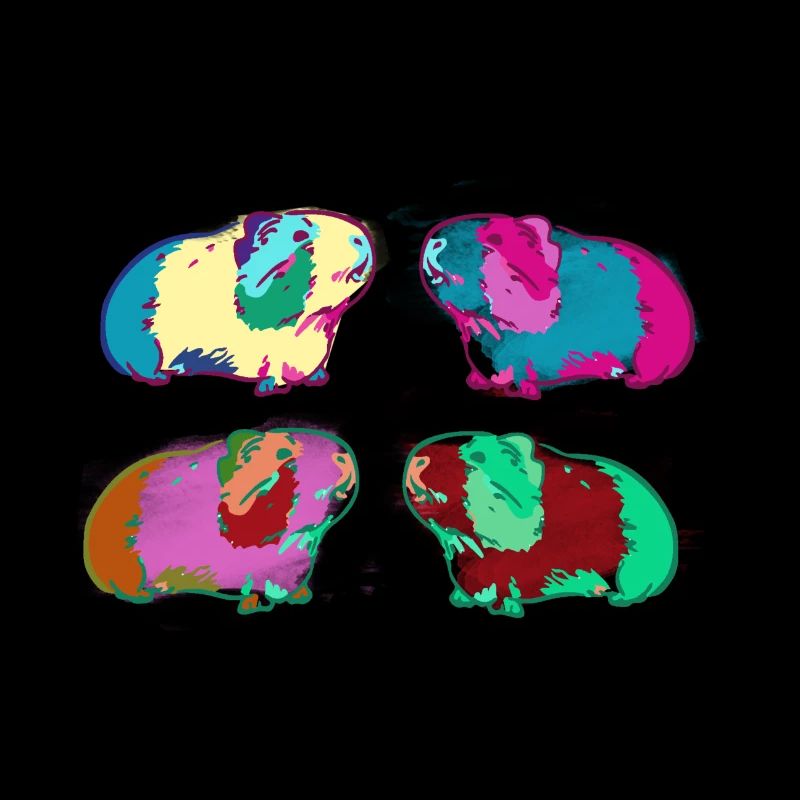 cochon d’Inde, graffiti, peinture, coloré, warhol