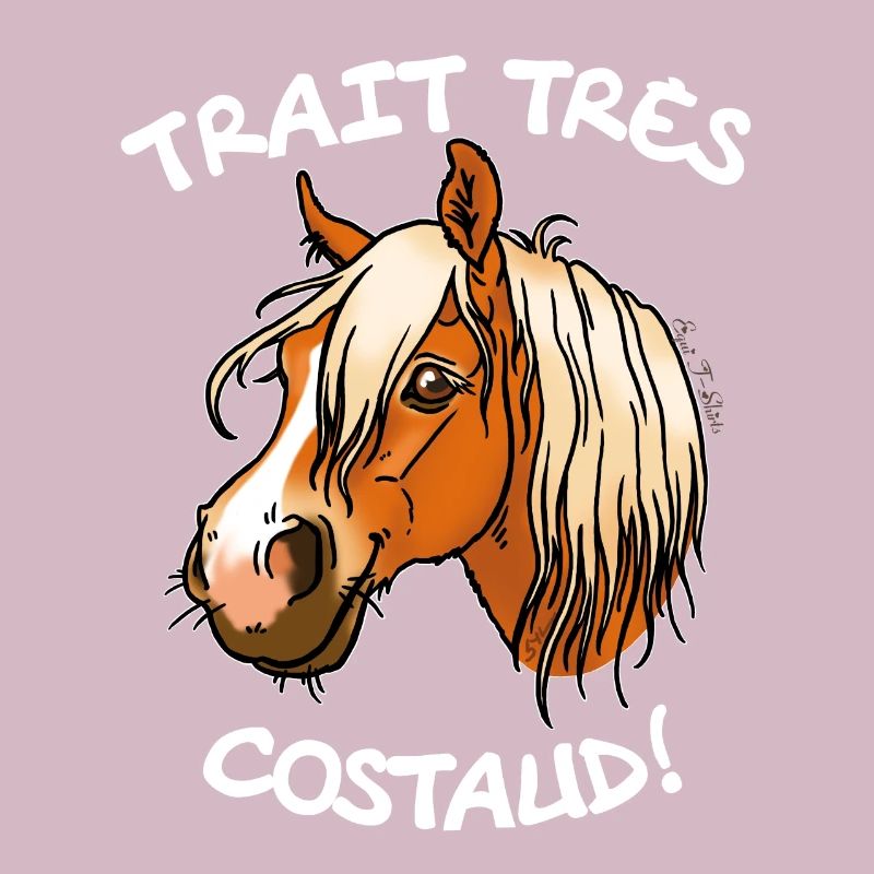 Cheval de trait comtois (texte blanc)