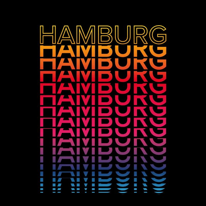 Retro Nostalgisch Stadt - Regenbogen Hamburg