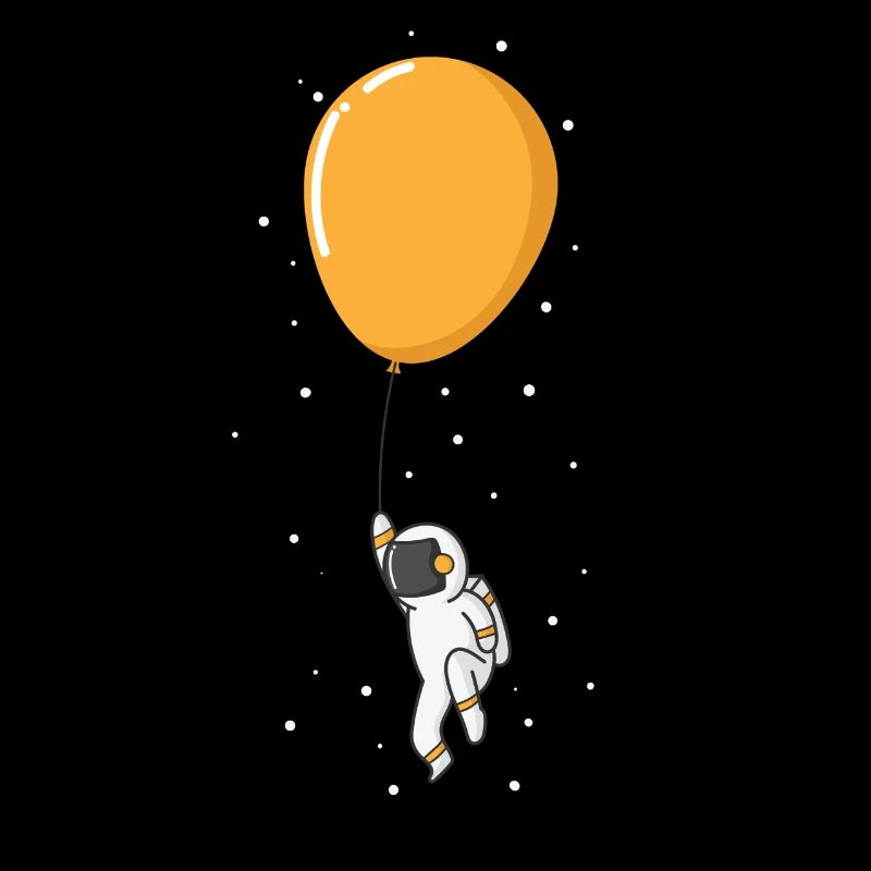 Astronaut schwebt am Ballon