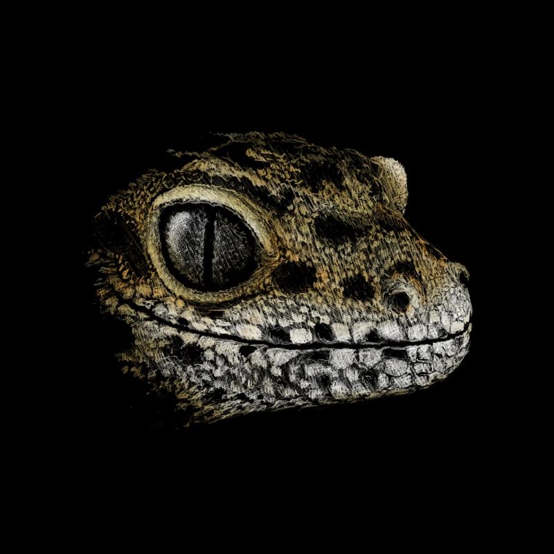 Leopard gecko drawing reptile art gift