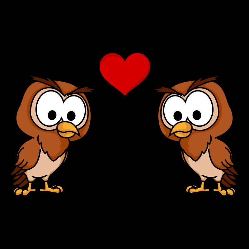 Eule Comic Paar liebe