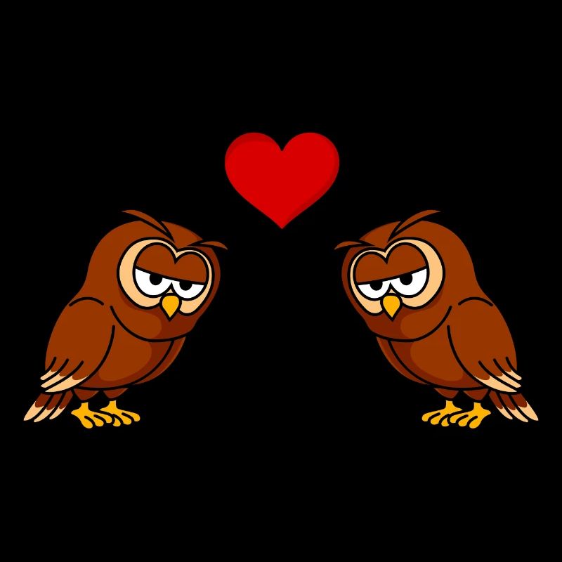 Eule Comic Paar Liebe