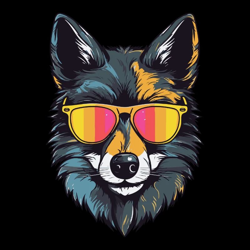 Portrait de tête de loup Cool
