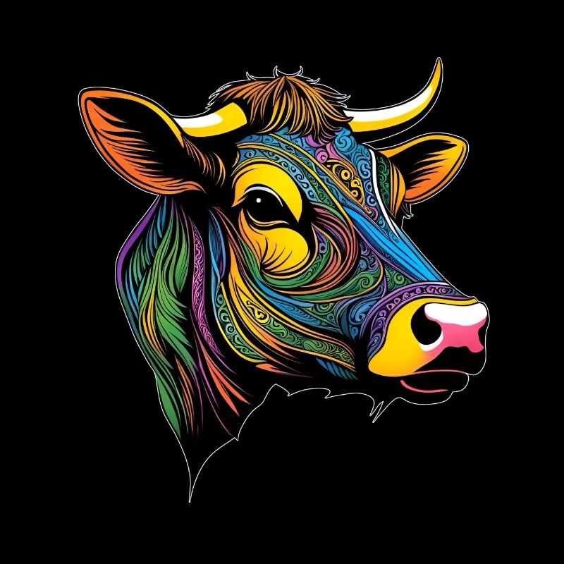 Portrait graphique d'une vache