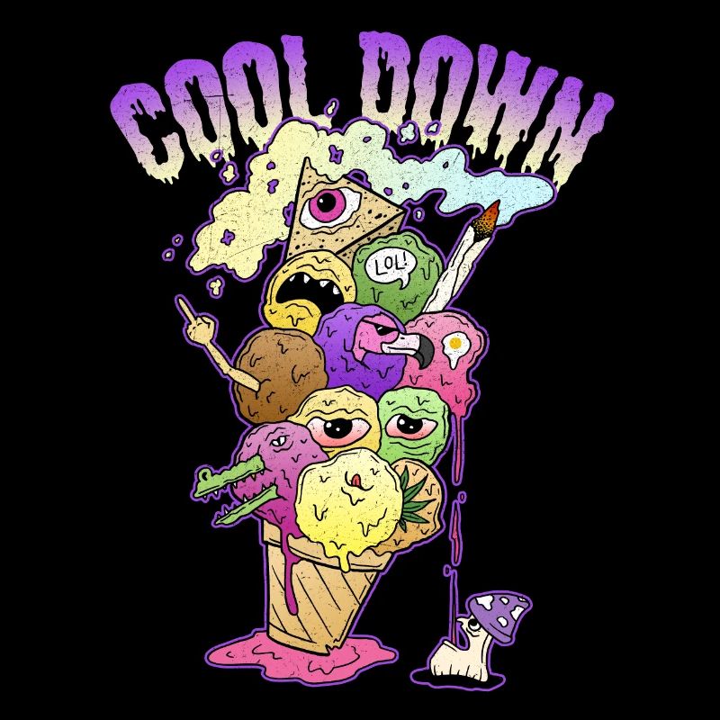 Ice Creme Eis LSD Trip Gras Rauch Joint Kiffer