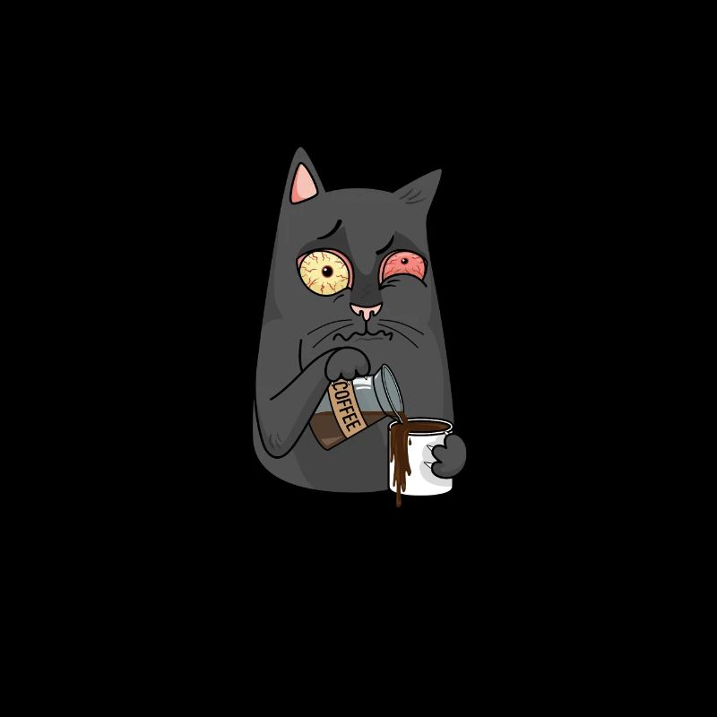 Coffee Cat funny saying Coffee Murder wrong