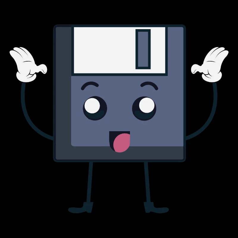 Diskette 3.5 Süß Gesicht Nerd Technik Geschenk