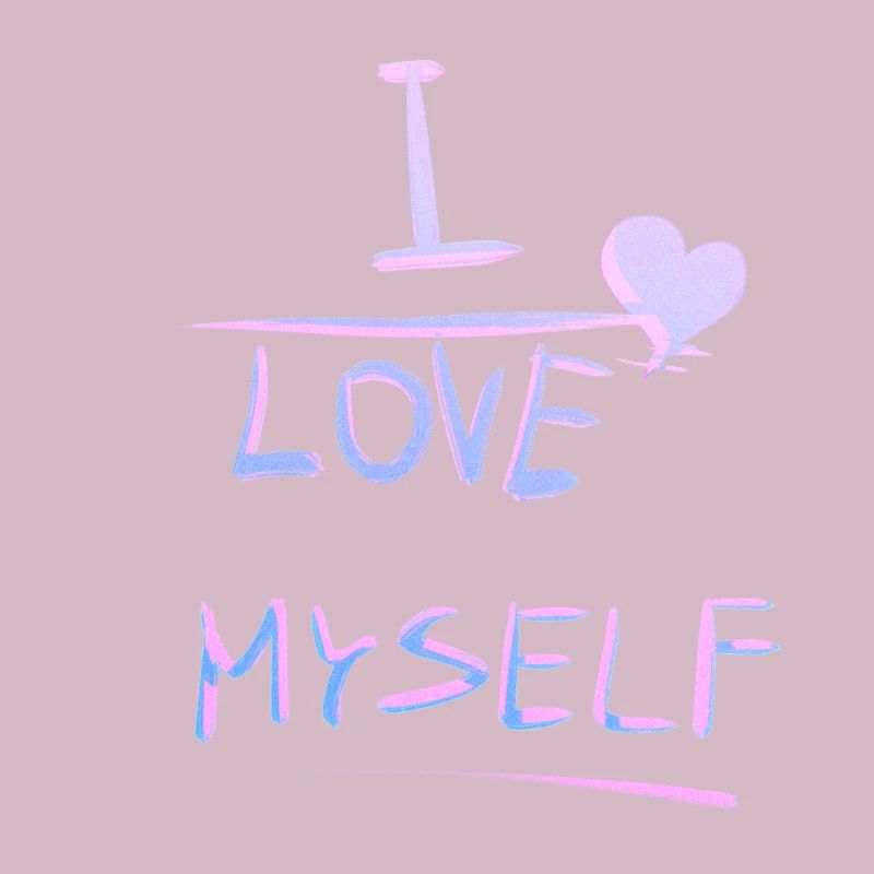 Self Love Heart Text Pattern I Love Myself Pride