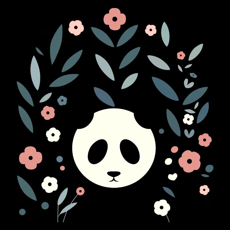 Panda en fleurs