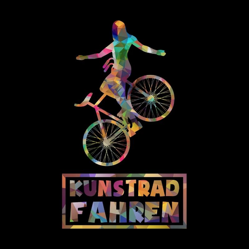 Kunstradfahren - Low Poly - Bunt