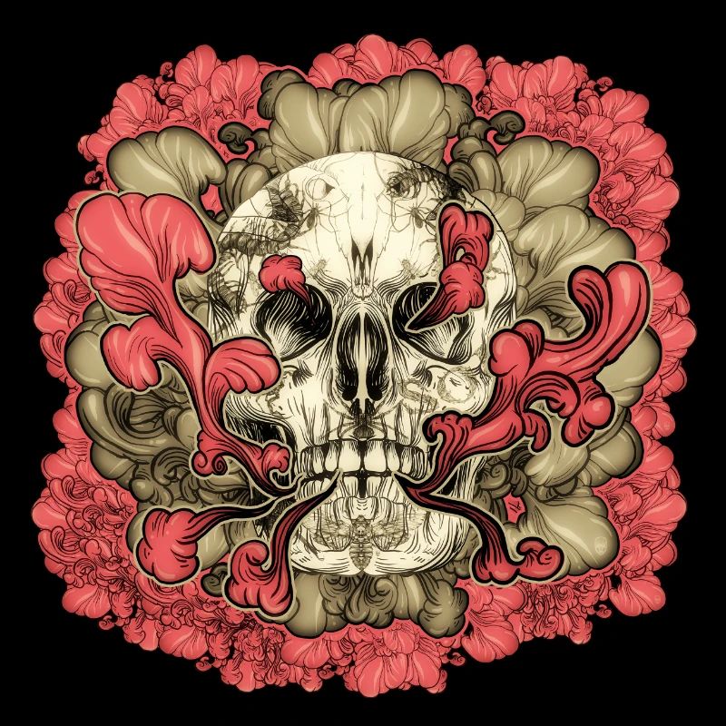 Fleur de crâne tatoué