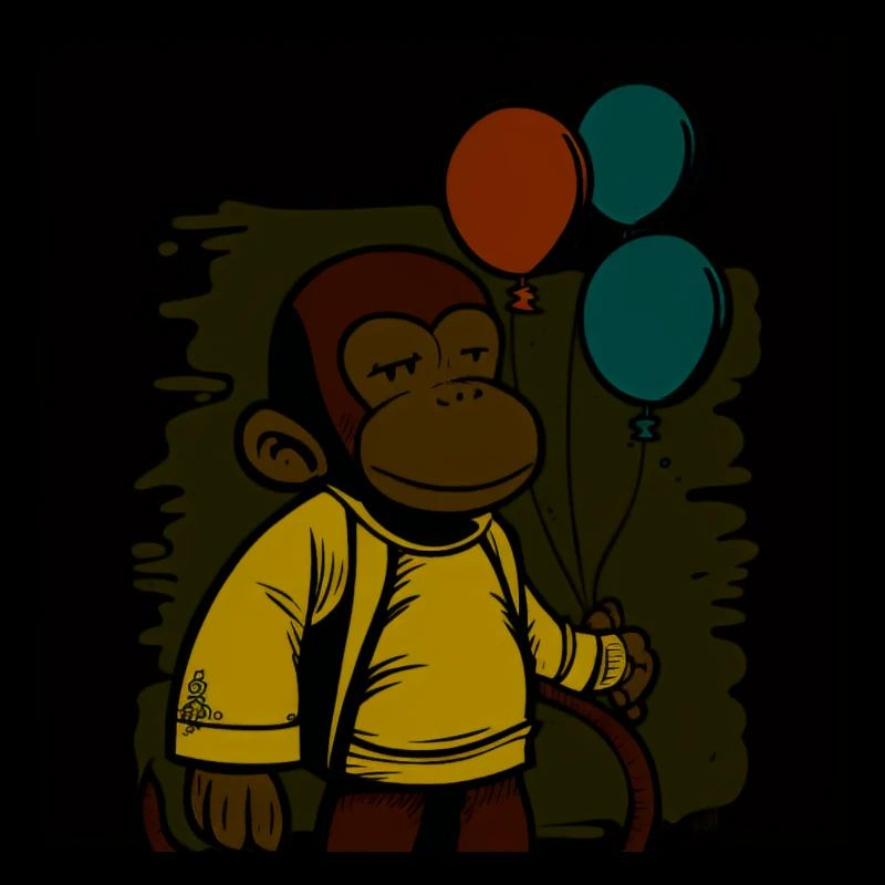 Affe hält Luftballons Geburtstagsshirt