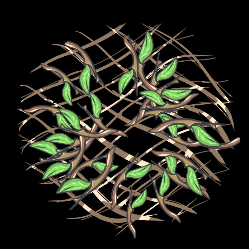 Crosses Pattern Cross Nature Branches Leaves