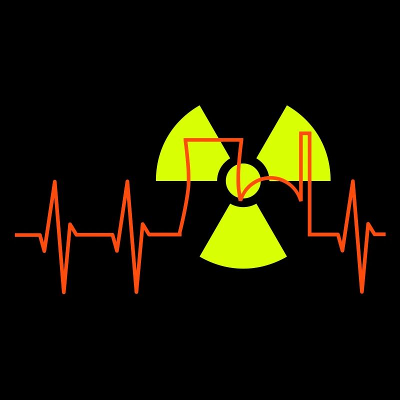 ECG, centrale nucléaire et panneaux d’avertissement de rayonnement