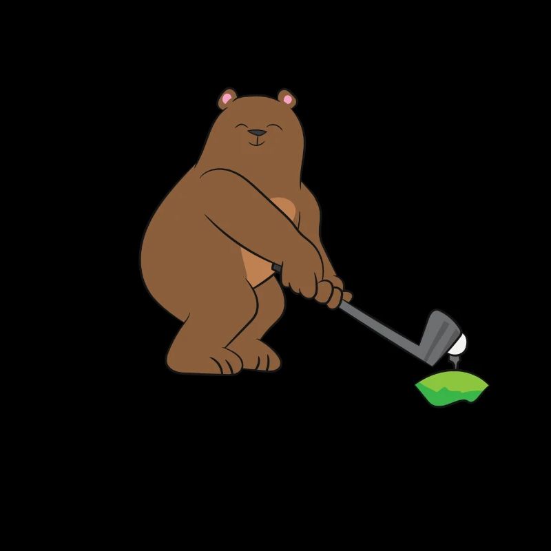 Golf - Braunbär / Grizzly mit Golfschläger