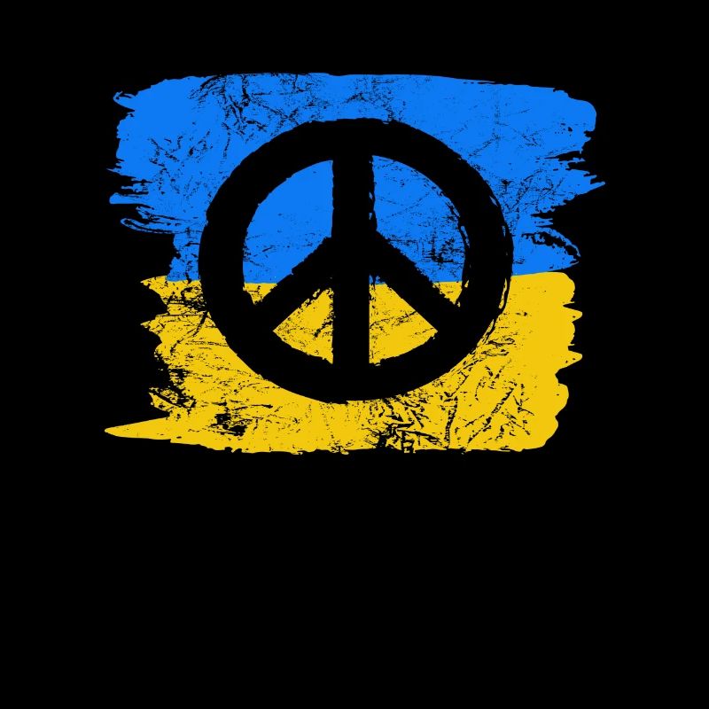 Signe de paix devant le drapeau ukrainien