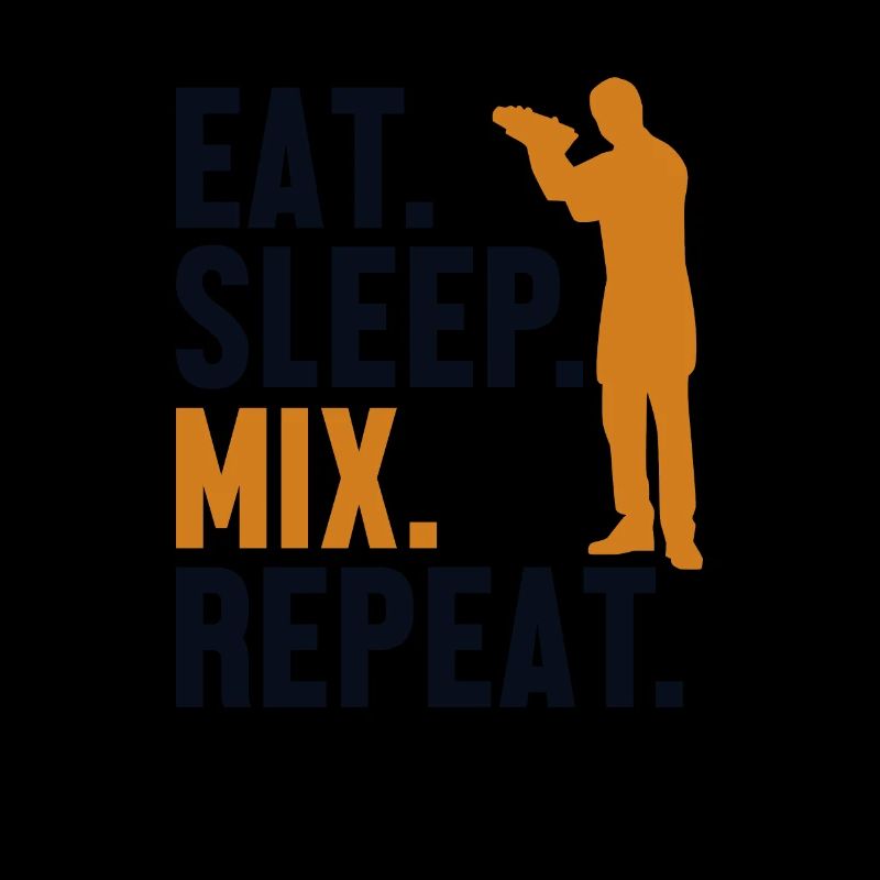 Eat Sleep Mix Repeat Bartender Mixologist Barman