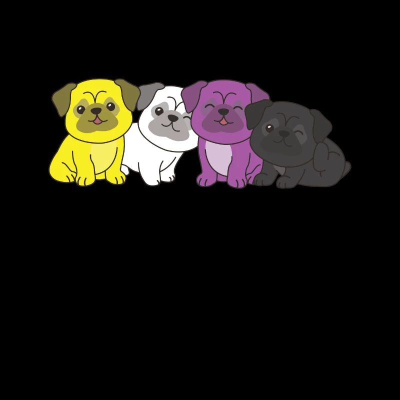 Nonbinary Flag Pug Pride LGBTQ chiens mignons