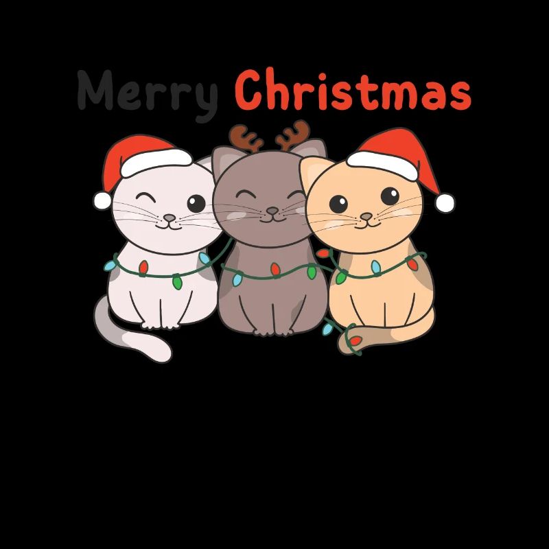 Chat Noël Animaux mignons chats Joyeux Noël