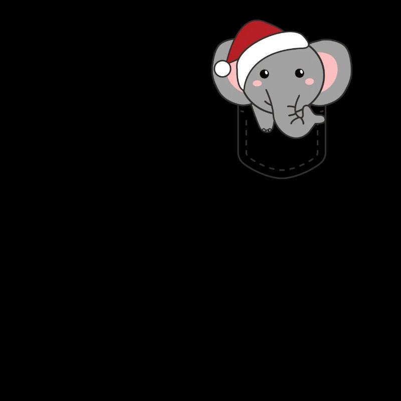 Joyeux Noël doux éléphant dans la poche de poitrine