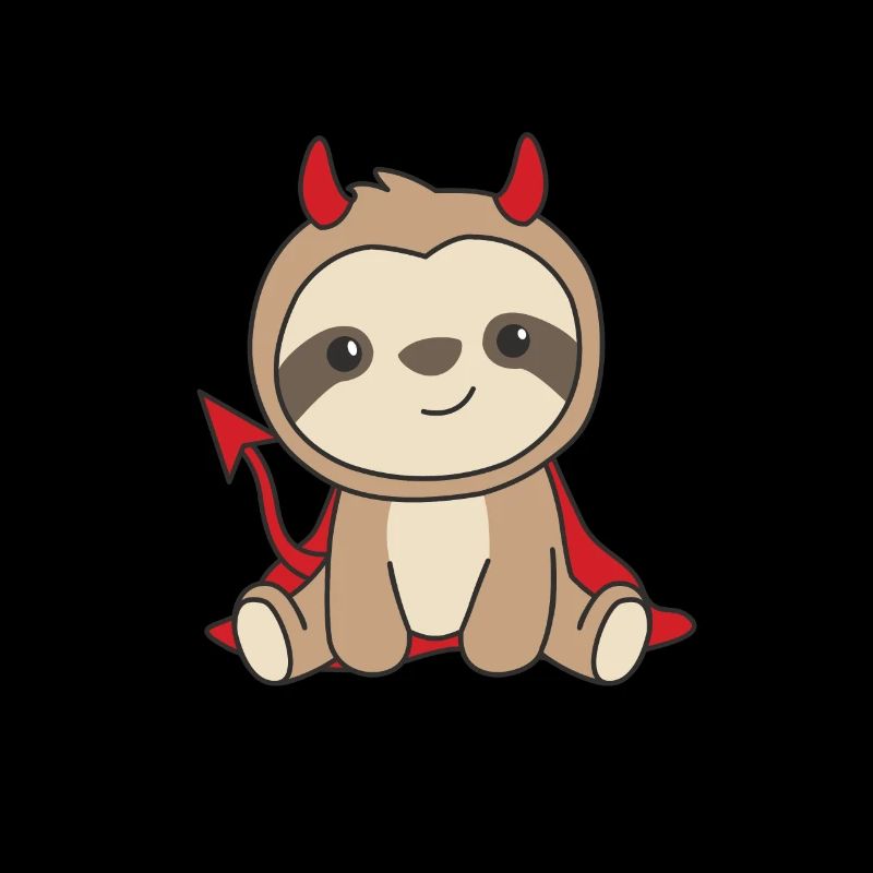 Sloth Halloween Cute Devil Witch Costume