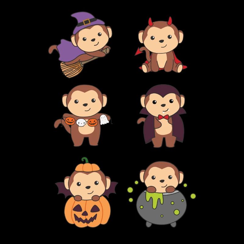 Singe Halloween Sorcière Diable Citrouille Vampire Costume