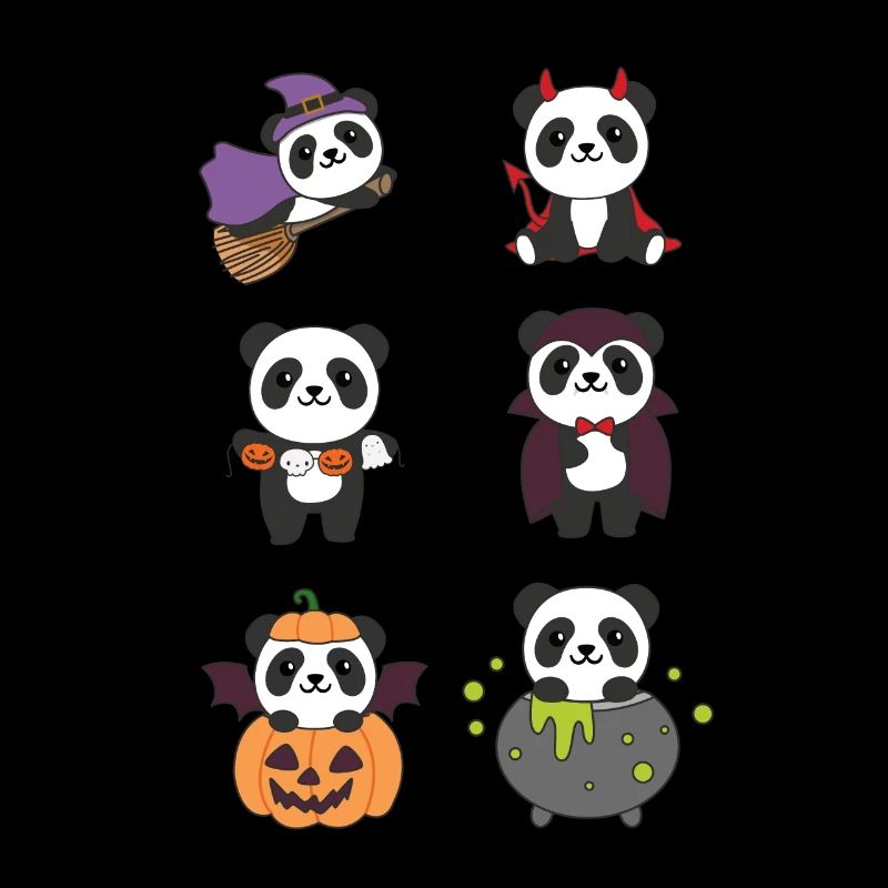 Panda Halloween Witch Devil Citrouille Vampire Costume