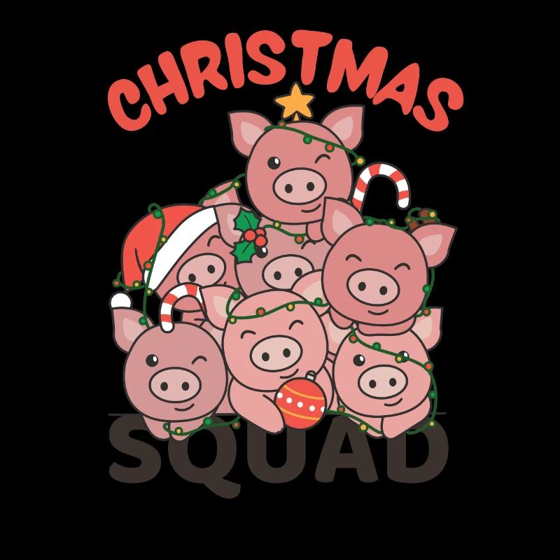 Cochon Arbre de Noël Escouade de Noël Cochons