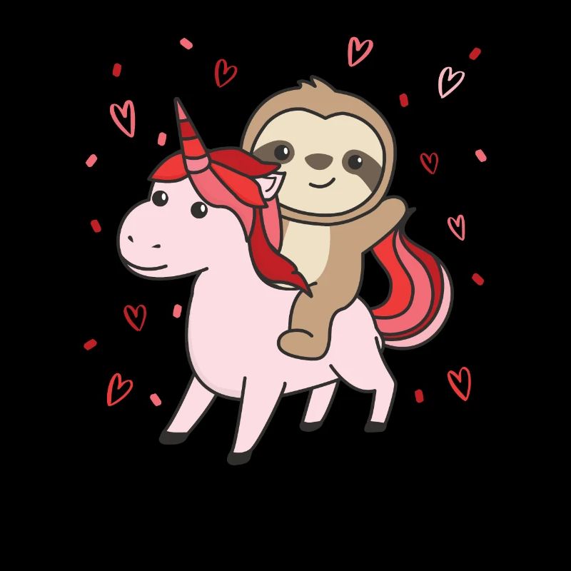 Faultier mit Einhorn Herzen Lieblingstier Herz
