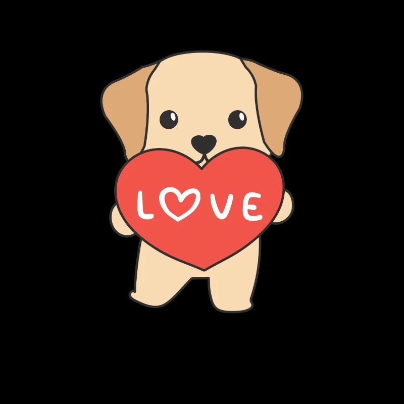 Labrador pour la Saint-Valentin de jolis animaux avec des cœurs