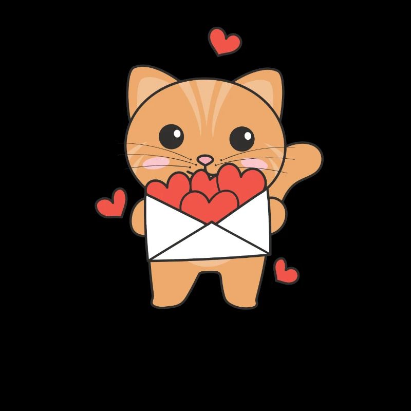 Chat pour la Saint-Valentin animaux mignons avec des cœurs
