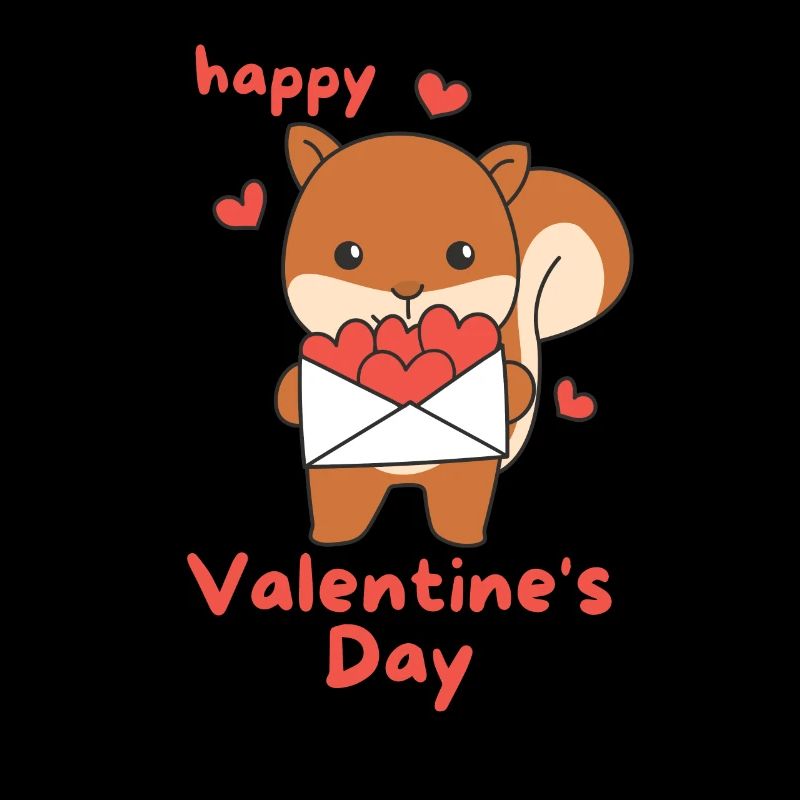 Écureuil pour la Saint-Valentin animaux mignons