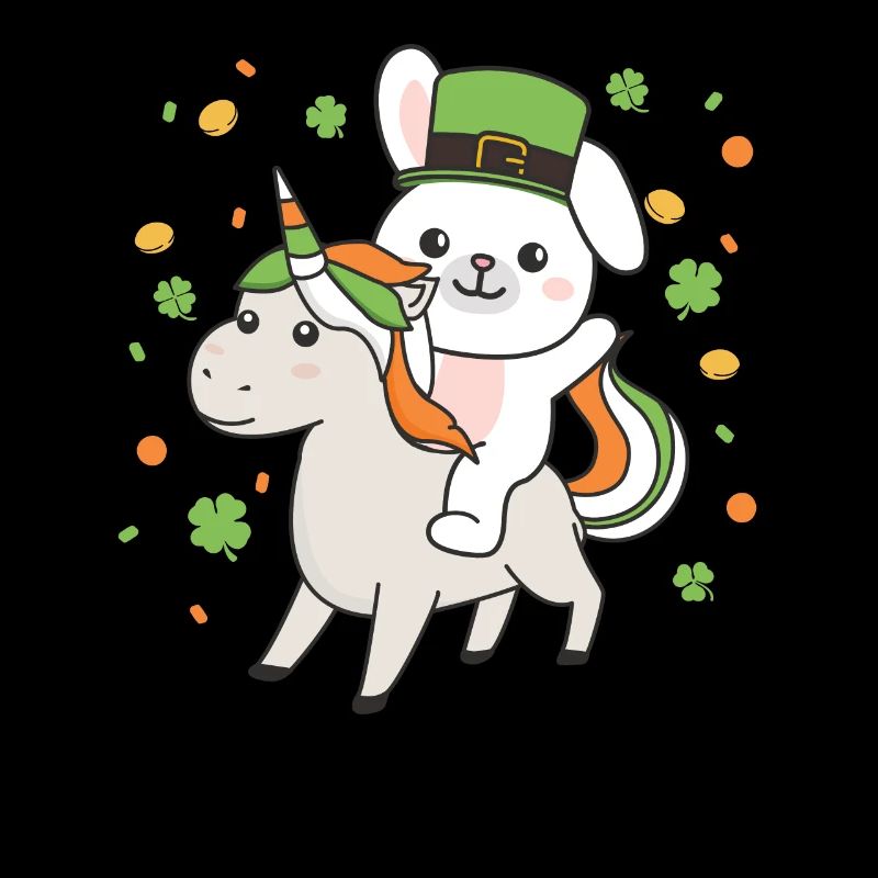 Lapin avec licorne Saint-Patrick Irlande Chance