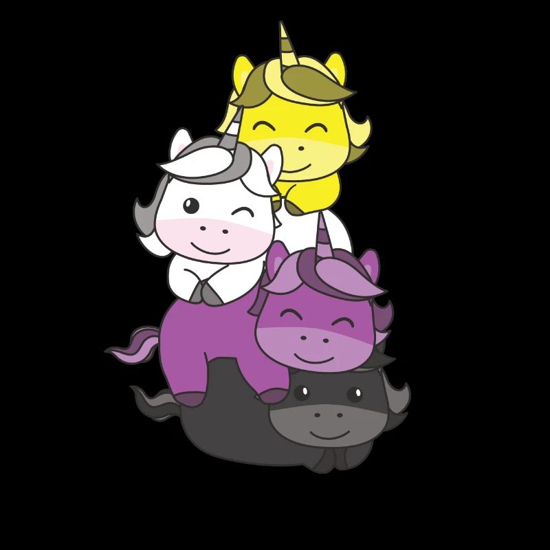 Nonbinary Flag Pride LGBTQ Cute Unicorn Stack