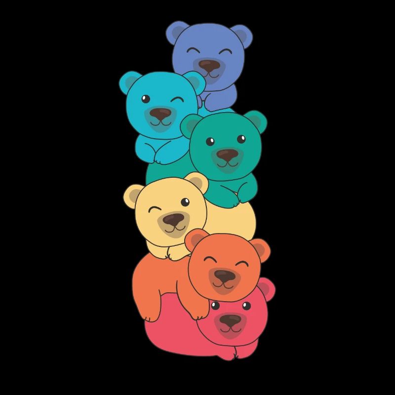 Rainbow Flag Pride LGBTQ Mignon Bear Stack